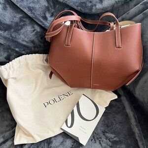 NWT Polene Cyme Mini Textured Cognac